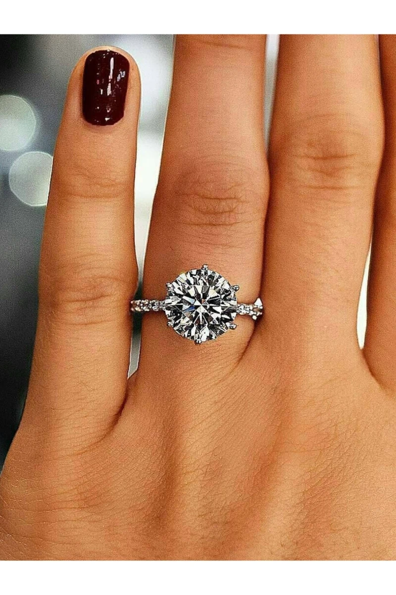 

Crystal Diamond Zirconia lab Diamond 3 carat engagement ring