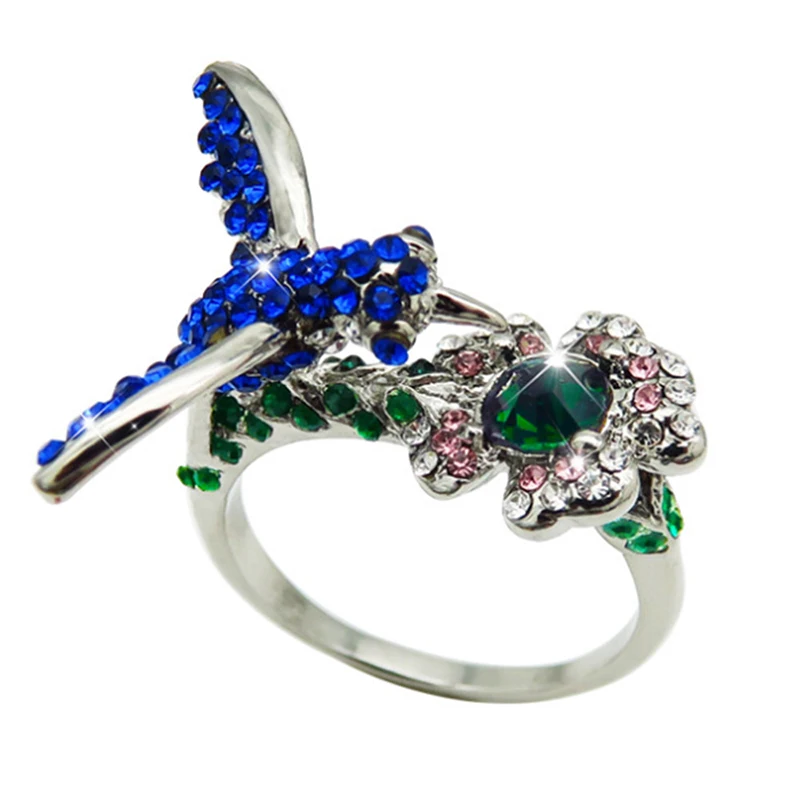 Новое поступление 2020 модное женское посеребренное кольцо Стразы с королевским