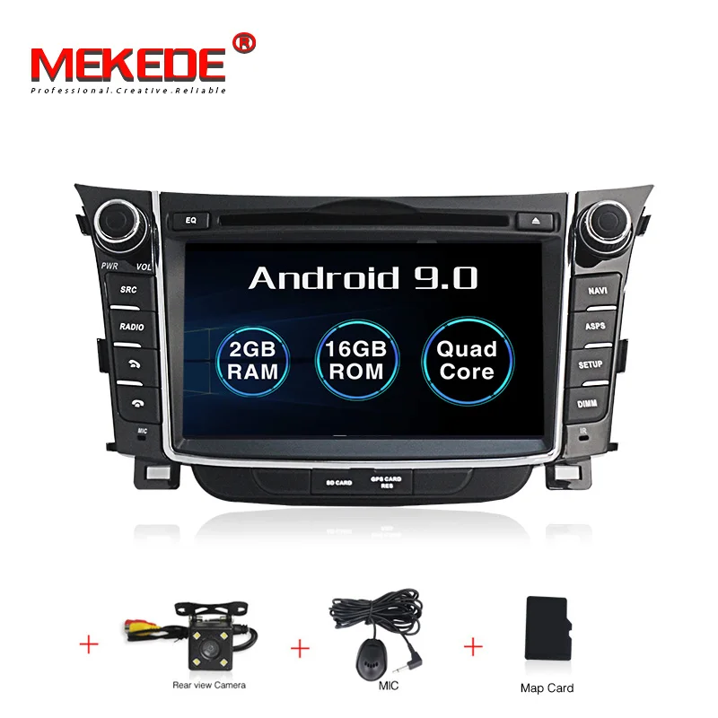 16G add camera MEKEDE Android 9 автомобильный мультимедийный плеер головное устройство для hyundai I30 Elantra GT 2012 2013 магнитола - Цвет: 16G add camera
