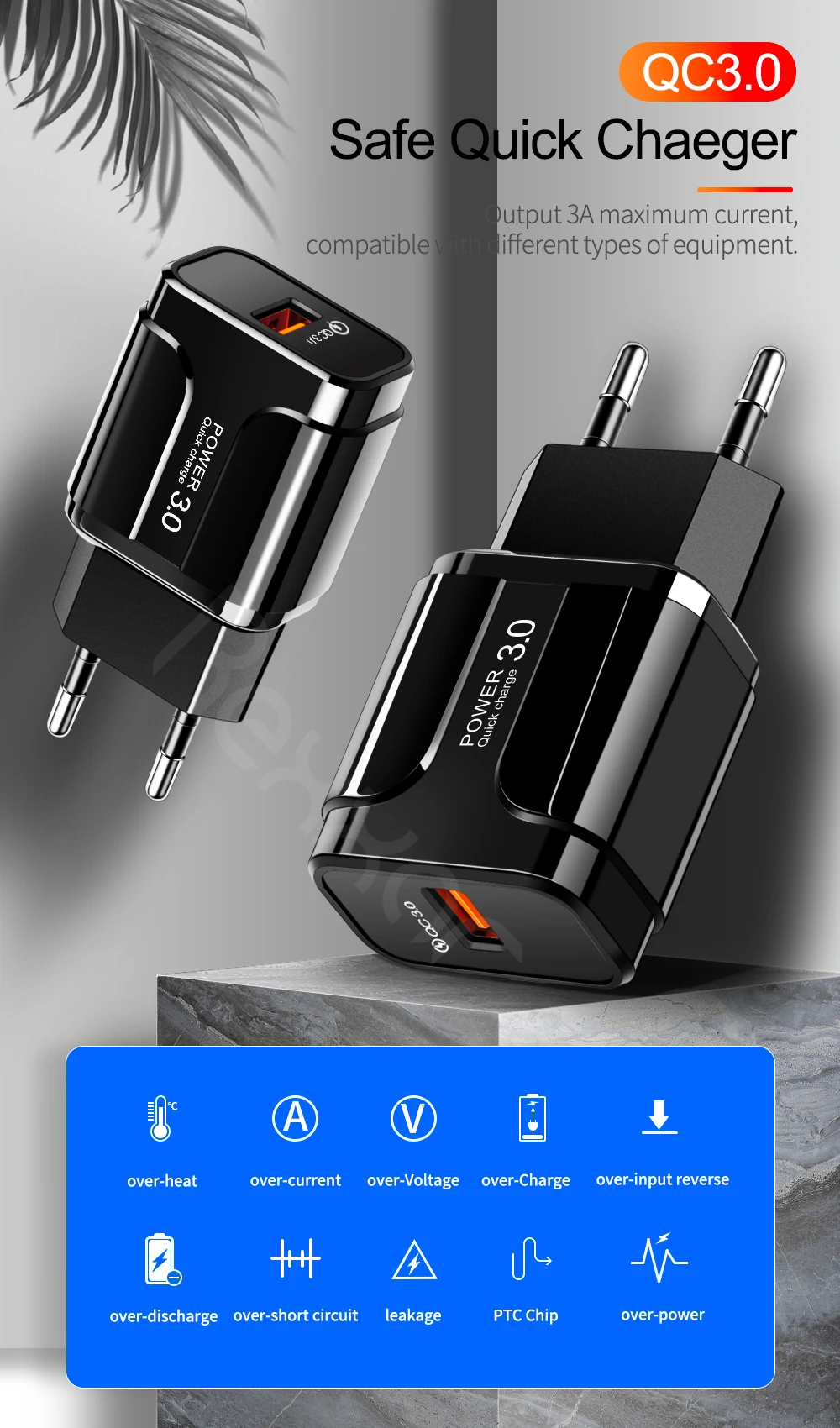 Rexxar USB зарядное устройство Быстрая зарядка 3,0 настенный адаптер для iphone 6 7 XR samsung S10 мобильный телефон портативное зарядное устройство QC 3,0