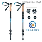 Мягкая ручка из углеродного волокна EVA, регулируемые трекинговые палки с 3 отделениями светильник легкая палка для ходьбы