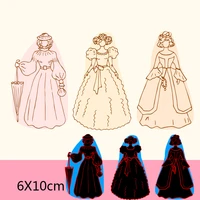 cutting dies lady in dress metal and stamps stencil for diy scrapbooking photo album embossing paper card 610cm