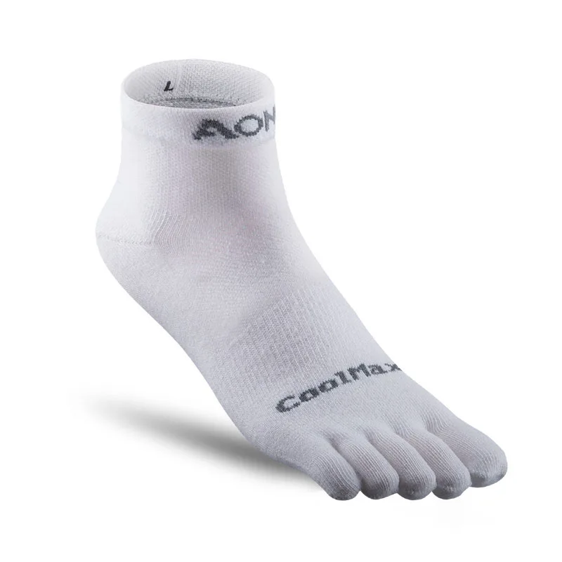 Большие размеры, EUR35-46, Coolmax, мужские, женские, влагостойкие, Sox, походные, скалолазание, носки для верховой езды, дышащие, пять носок с пальцами - Цвет: Белый