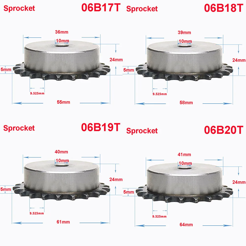 1 шт. 06B 9 зубцов до 24 Звездочка колесная цепная Шестерня промышленная A3 сталь