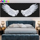 Алмазная 5D картина ангельские крылья, мозаика-Пазл сделай сам с вышивкой, полноразмернаякруглая мозаика с крыльями, большой размер, домашний декор