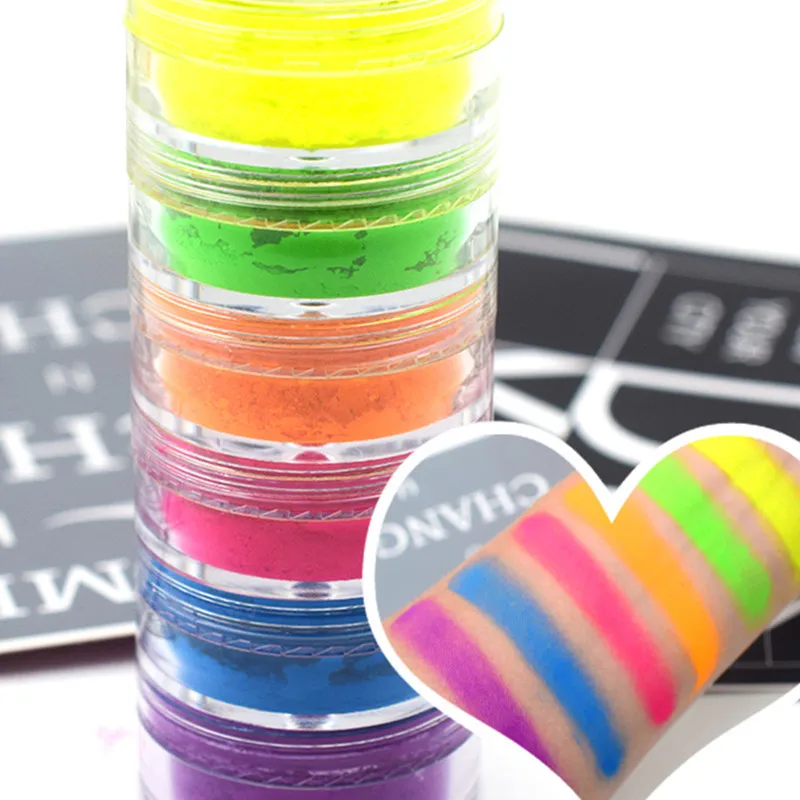 Водостойкие стойкие разноцветные неоновые блестящие тонкие Порошковые
