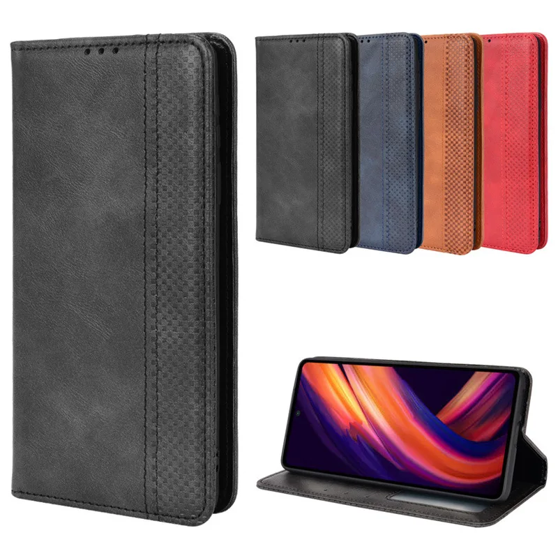 

Retro PU Leathe Mobile Phone Case Magnetic Flip Protection Cover Portable Card Slot Wallet Shell For Motorola Moto Edge X30