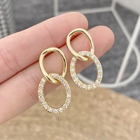 ydl fashion design double layers earrings for women exquisite micro inlaid zirconia hot sale stud earrings wedding jewelry