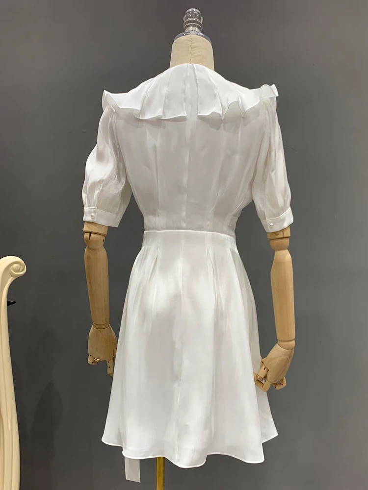 Женское атласное платье с бусинами и бриллиантовой пряжкой летнее легкое