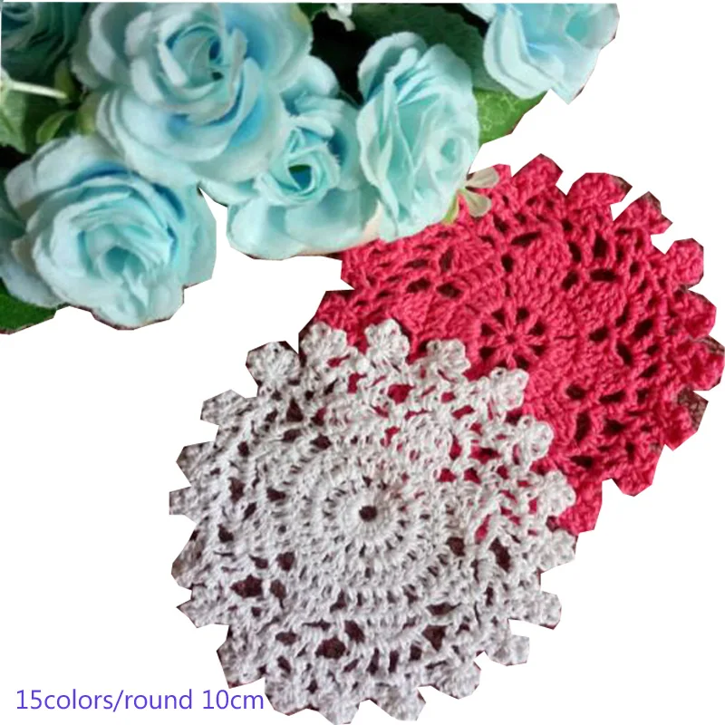 Кружевной круглый хлопковый коврик для стола тканевый вязаные коврики чашка