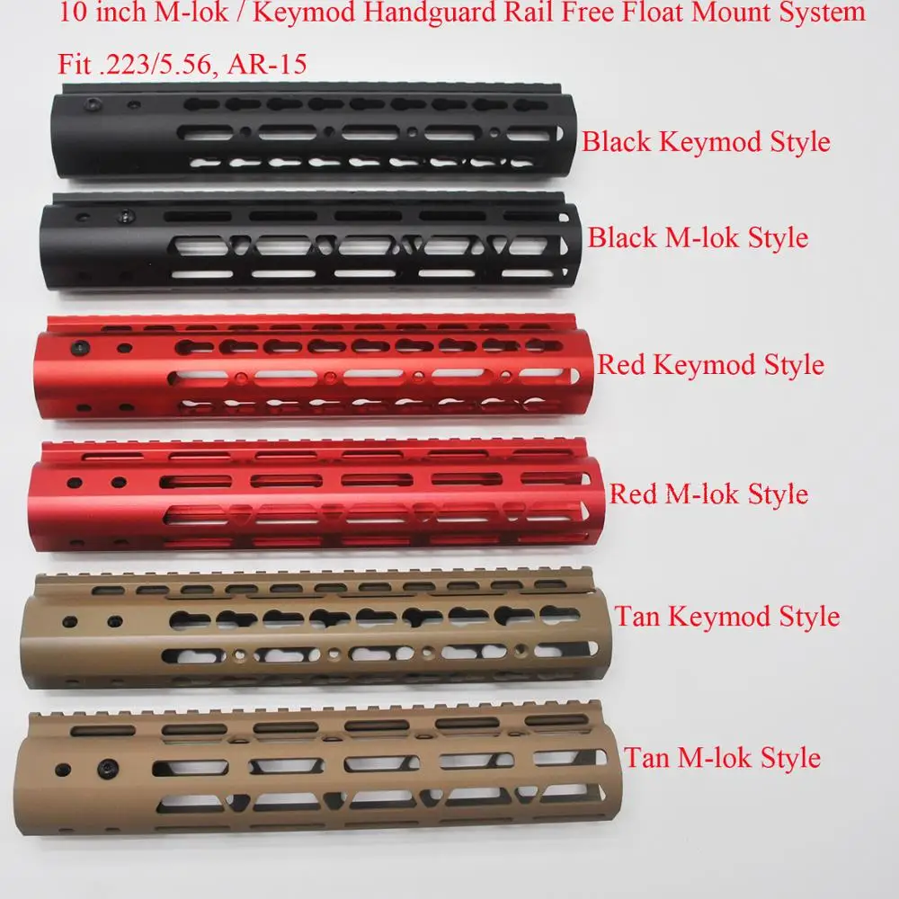10 дюймов Бесплатная поплавок поручень M-lok / Keymod стиль система крепления Fit .223/5.56