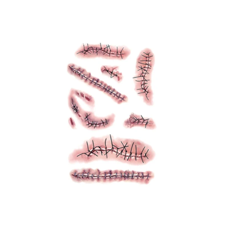 Хит 3D страшные водонепроницаемые временные тату шрамовые наклейки Переводные