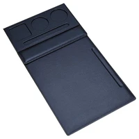 1 set pu leather business clipboard paper filing folder writing desk pad with cup coasters storage office clipboard