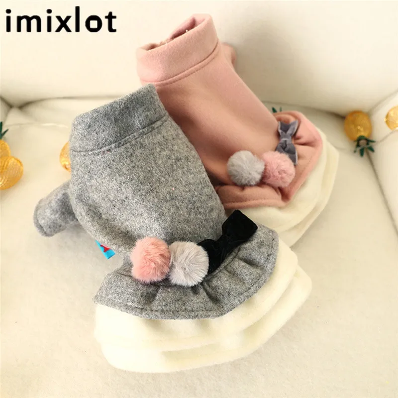 Imixlot/осенне зимняя утолщенная юбка принцессы двухцветное пушистое шерстяное