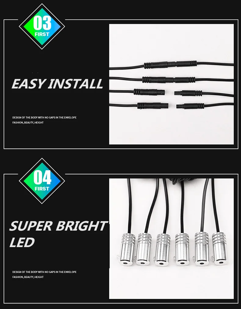 10 в 1 Автомобильный RGB светодиодный интерьер атмосфера огни несколько режимов для