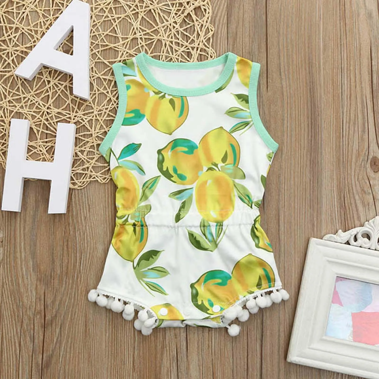 

Комбинезон детский летний без рукавов, с принтом фруктов