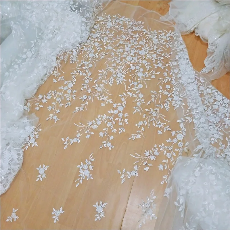 Новая кружевная Высококачественная вышитая блестящая ткань свадебное платье