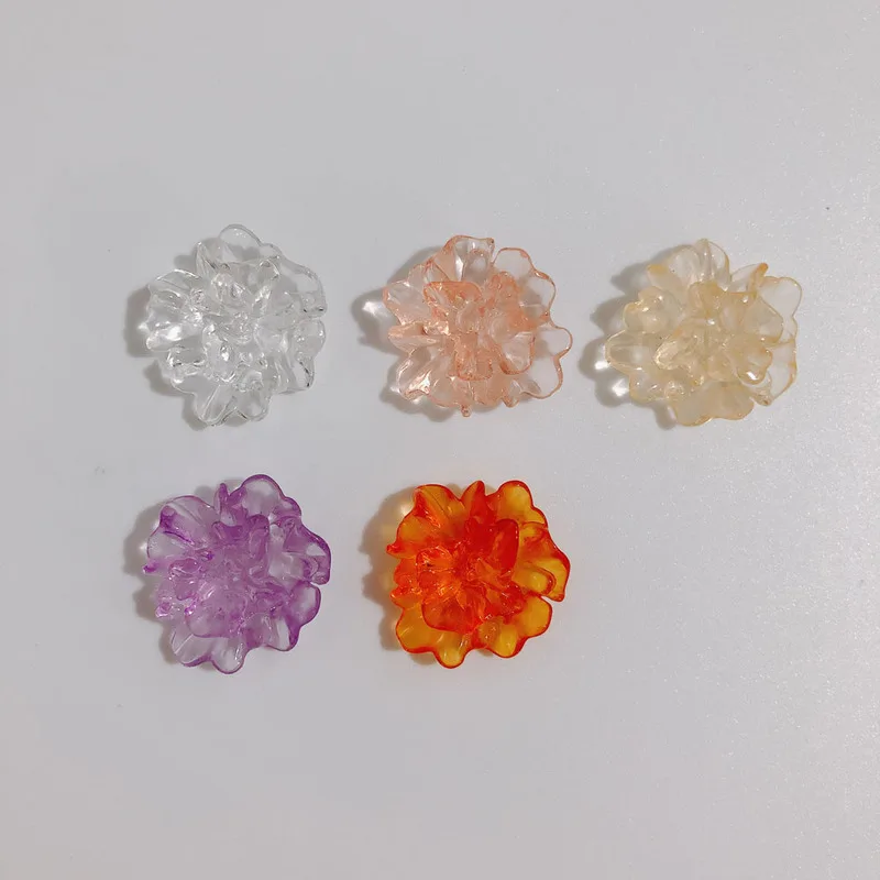 

DIY summer fresh and transparent three-dimensional fold flower patch pendant material earring accessories 10pcs