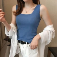 ice silk camisole inside womens autumn self cultivation outside wearing sexy sleeveless knitted bottoming shirt vest top 2021