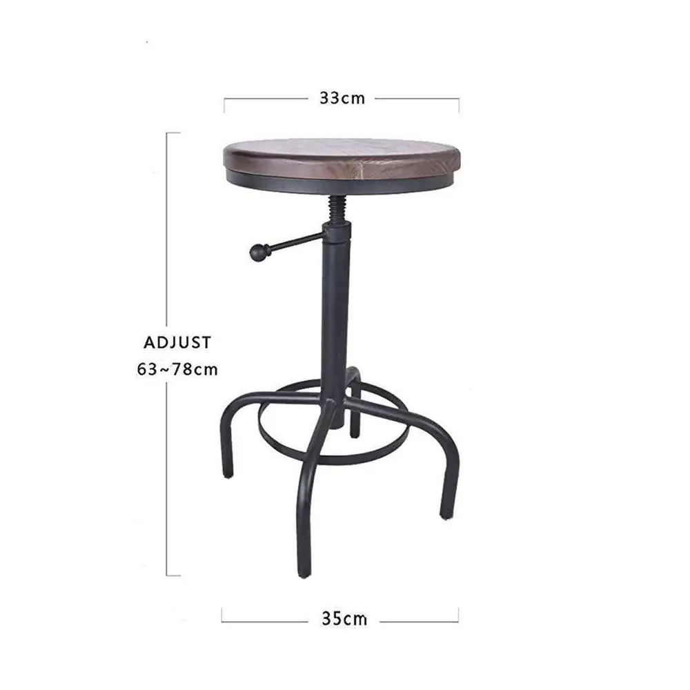 Стул Американский антикварный промышленный дизайн Металлический регулируемый