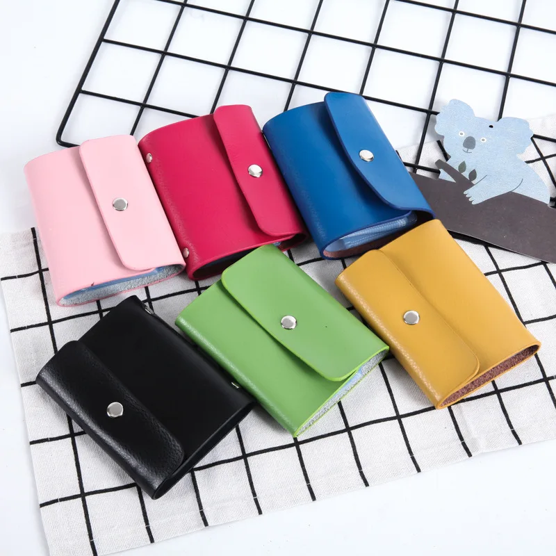 

Two layer cowhide credit card bag brochure multi-function card bag