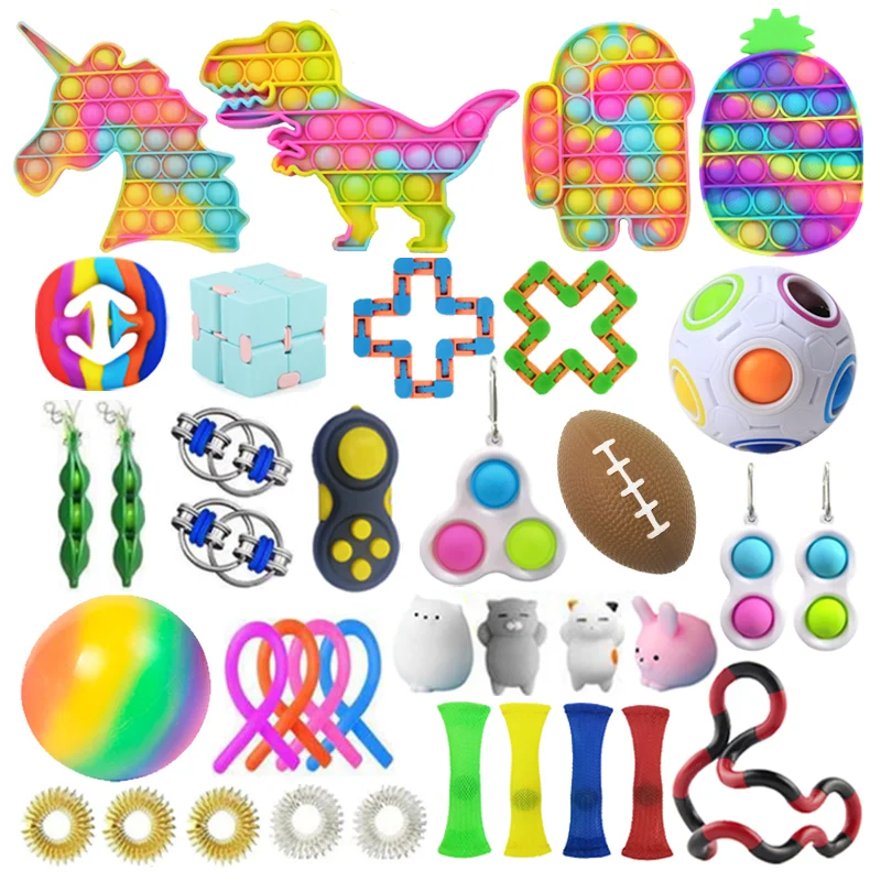 Beli Mainan Fidget Anak Dewasa Mainan Sensorik Gelembung Tekan Autisme Kebutuhan Khusus Pereda Stres Mainan Dorong Pop Remas Lesung Pipi Sederhana