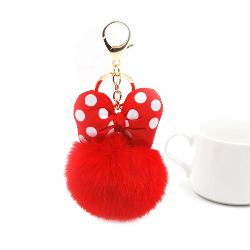 2022 брелок с милым пушистым шариком из кроличьего меха для женщин и девушек помпон