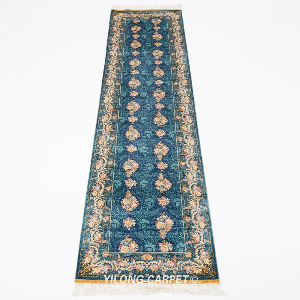 2 5 'x 10' персидский шелковый ковер ручной работы прямоугольный полосатый (ZQG612A)