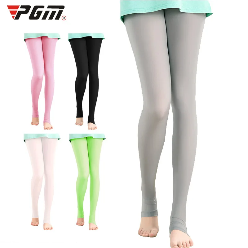 PGM Golf Women Elastic Legging Stocking Sunscreen Ice Silk Panty-Hose Golf Pants Outdoor Anti-UV Thin Smooth Long Leg Socks