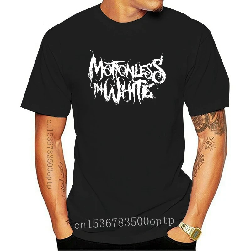 

New T-shirt Casual Short Sleeve For Men Clothing Summer Motionless In White Logo Black Slim Fit T-shirt