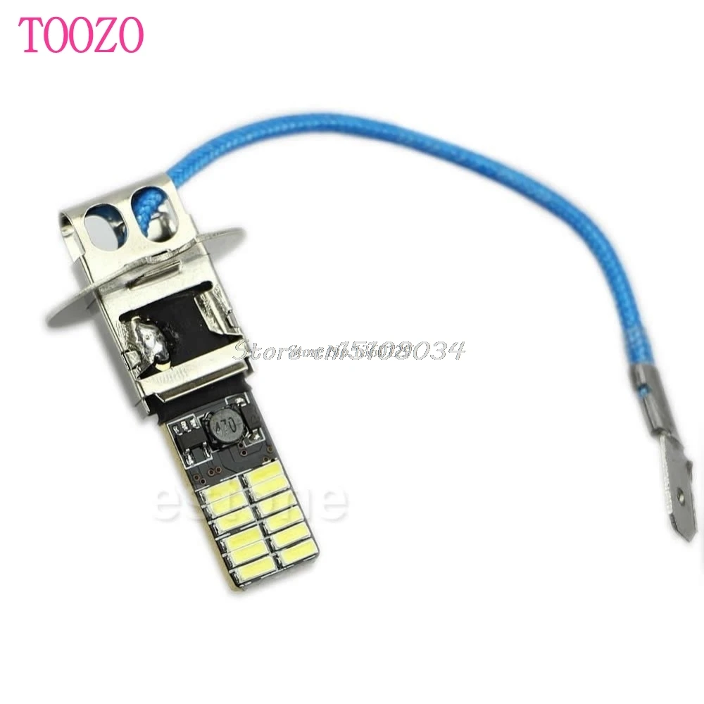 24-SMD-4014 H3 6500K HID Ксеноновые белые светодиодные лампы для противотумансветильник