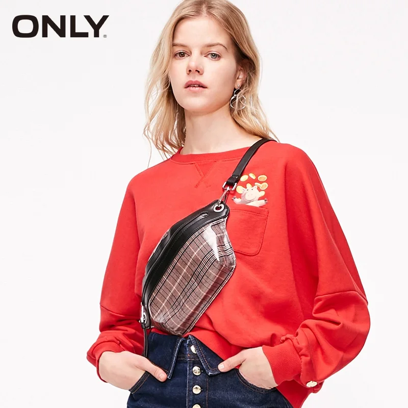 Только свободного кроя с круглым вырезом пуловер свитшот принтом | 11919S566|Женские