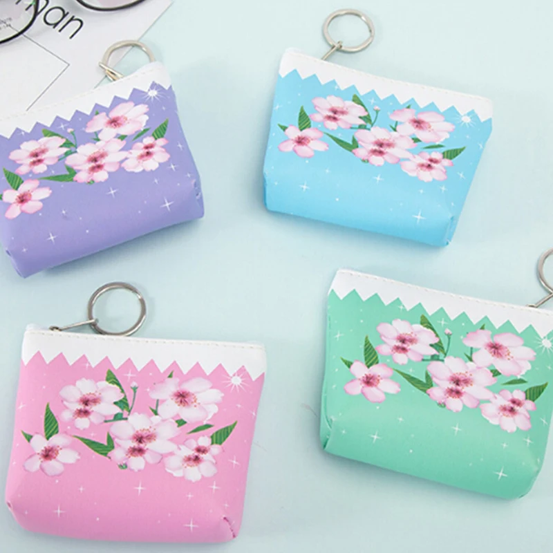 Новинка 2020 квадратный Кошелек из искусственной кожи на молнии с цветком для