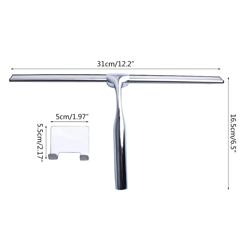 

95AA Shower Squeegee Stainless Steel Squeegee Window Wiper Cleaner for Car Glass Home