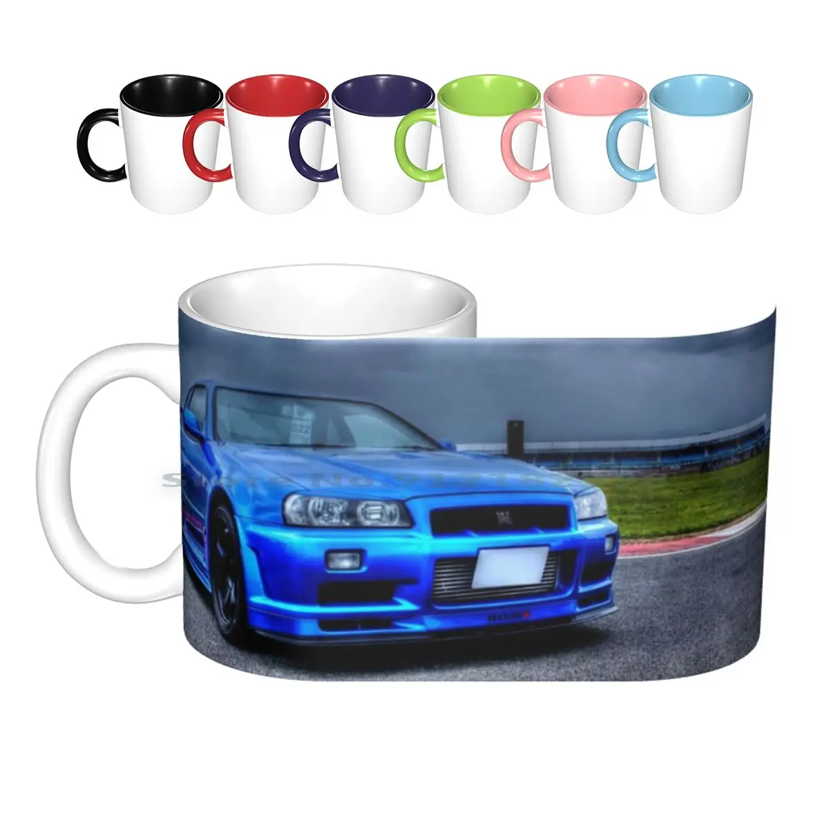 

Керамические кружки Nissan Skyline In Hdr, кофейные чашки, кружка для молочного чая, Nissan Skyline Hdr, синяя Вики, Шпиндлер, vhsphotographic Gtr Front