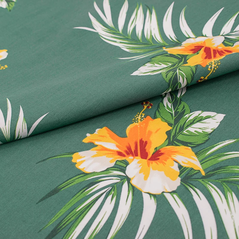 

Green Morning Glory Print Cotton Fabric For Dress Tissus Coton ImprimÉ Sewing Telas Algodon Estampadas Ткань Au MÈTre Tissu DIY