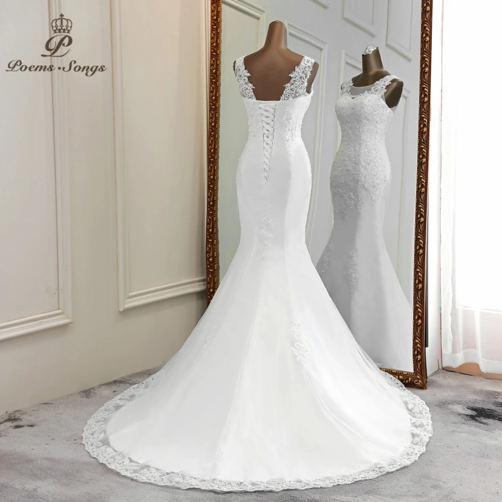 Applique mermaid wedding dresses lace vestidos de novia 2020 marriage sleeveless bride dress gowns sereia | Свадьбы и торжества