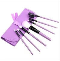 makeup brushes set 7pcslot soft synthetic hair blush eyeshadow lips make up brush with leather case t0524