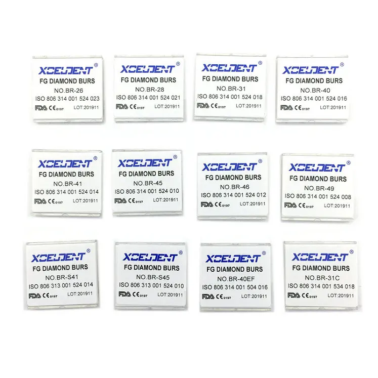 100 шт/10 коробок зубные высокоскоростные буры алмазная полировка BR серии 1 6 мм
