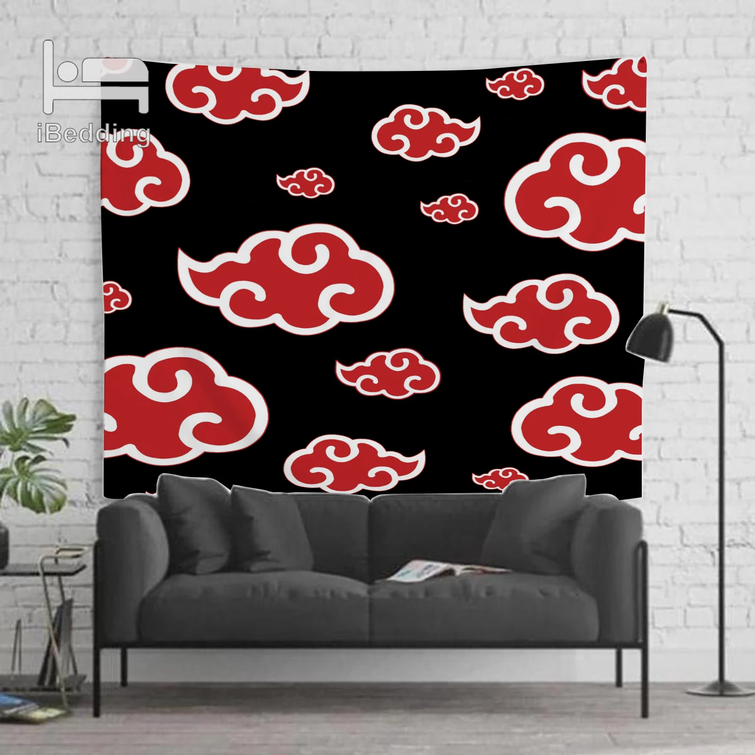 Настенный гобелен с рисунком из мультфильма нартос красными облаками подвесные