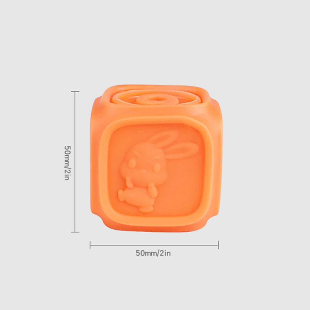 

10pcs Parent-child Interactive Shower Water Toy Set Non-toxic Silicone Sensory Toy Cube Blocks Grasping Ball Bath Toy Teethers