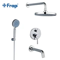 Frap bathroom Shower Faucet round ABS Shower Head Bath Shower Mixers tap set with Handshower Wall Mount Shower system Arm