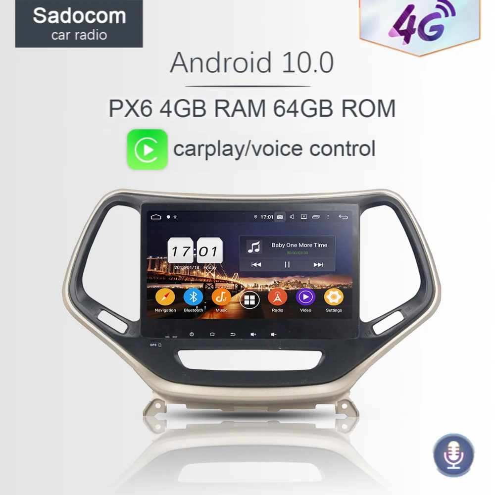 Автомобильный DVD плеер PX6 10 1 дюйма Android 0 4 Гб + 64 ГБ 8 ядер Bluetooth 5 GPS Glonass карта