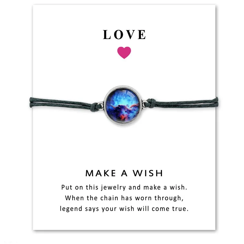 Плетеный вручную драгоценный браслет Make a wish натуральный камень ручной работы