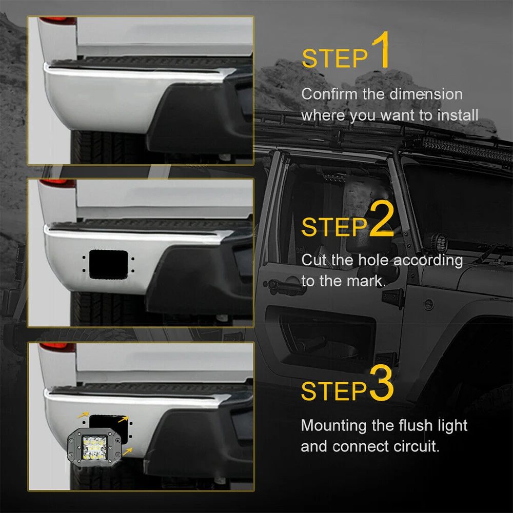 Светодиодный рабочий фсветильник рь с утапливаемым креплением 260 Вт лм 5 дюймов 4x4