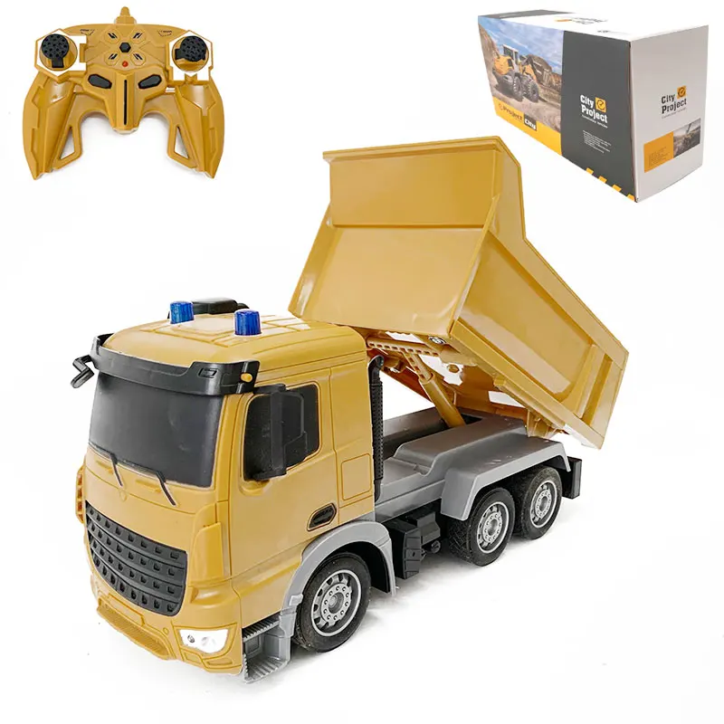 Remote Control Truck 1/24 Scale 7 Channel 2.4GHz Car Radio Control Dump Truck Toy With LED lights and Sound For Kids Boys Girls enlarge