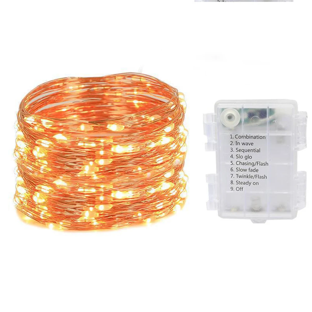 

Copper Wire String Led Lights Fairy Curtain Waterfall Party Lights Weddings Christmas Decoration Battery-Operated Garland Lamp