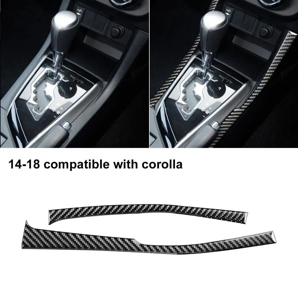 2Pcs Panel Side Decal Well Touch Carbon Fiber Gear Shift Panel Side Sticker Trim for Toyota Corolla 2014-2018 Right Drive