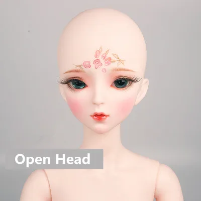 Open Head As shown 1/3 шарнирная кукла без одежды тело 60 см 26 суставов BJD куклы высокого качества белая кожа головка с/без макияжа девушка игрушки для детей - Цвет: Open Head As shown