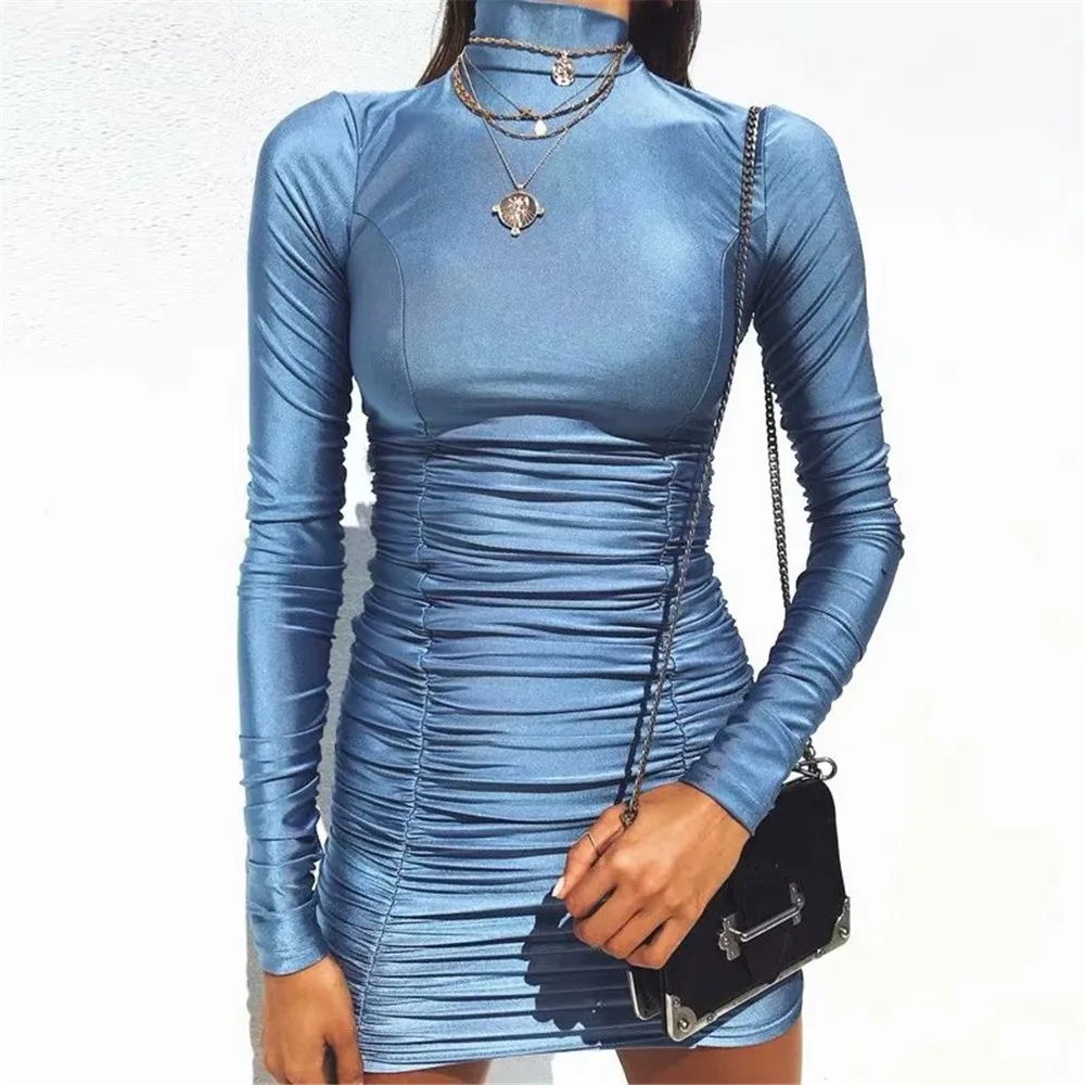 Женское мини платье облегающее сексуальное вечернее для ночного клуба Осеннее